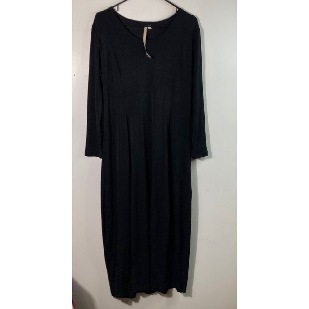 Womens S/G Basics Art To Wear Lagenlook Maxi‎ Dress S  Black NWOT Balloon Bottom